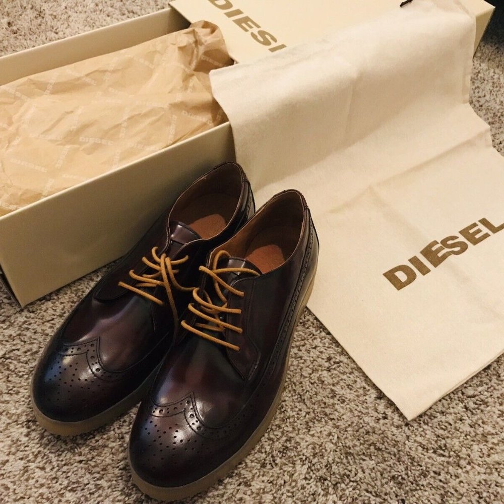 Diesel Scrouge Low - Oxblood Wing Tip 10.5 US - NEW W/ BOX! - Picture 7 of 9